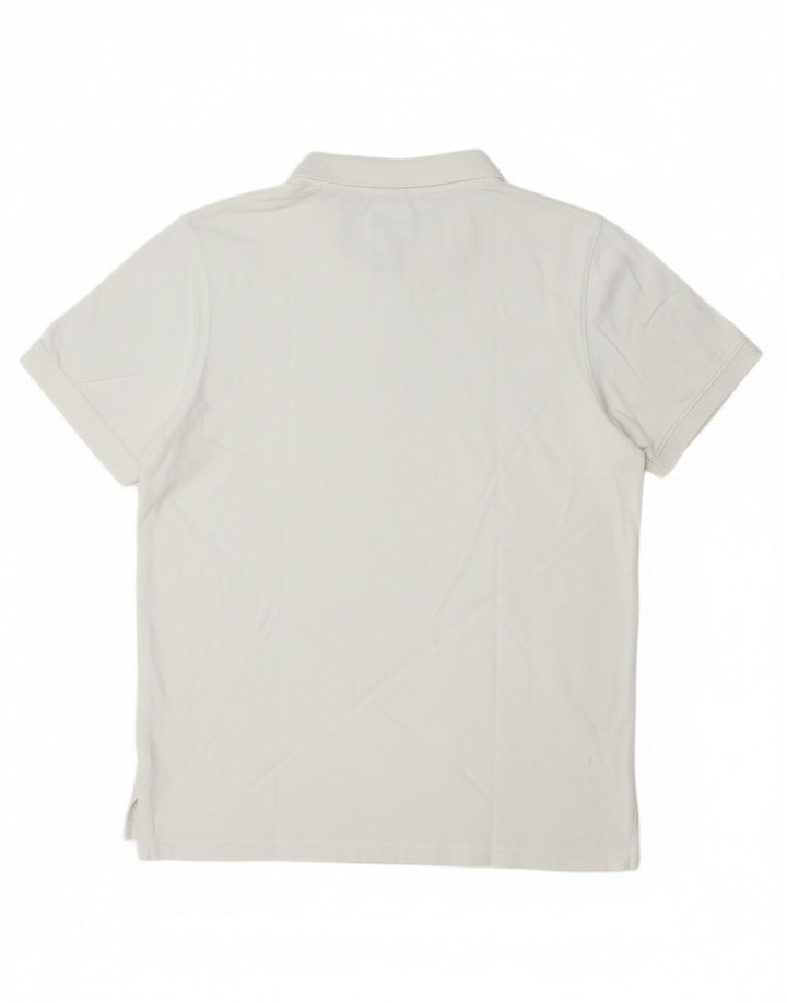 TOMMY HILFIGER Mens Polo Shirt Large White Cotton