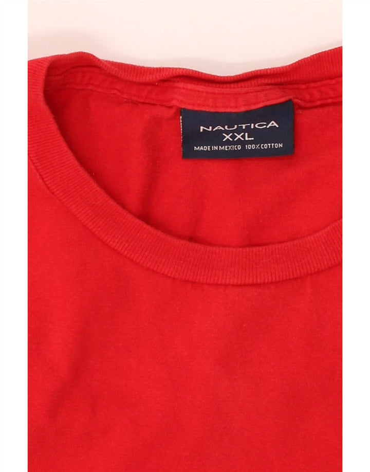 NAUTICA Mens Graphic Top Long Sleeve 2XL Red Cotton Vintage Nautica and Second-Hand Nautica from Messina Hembry 