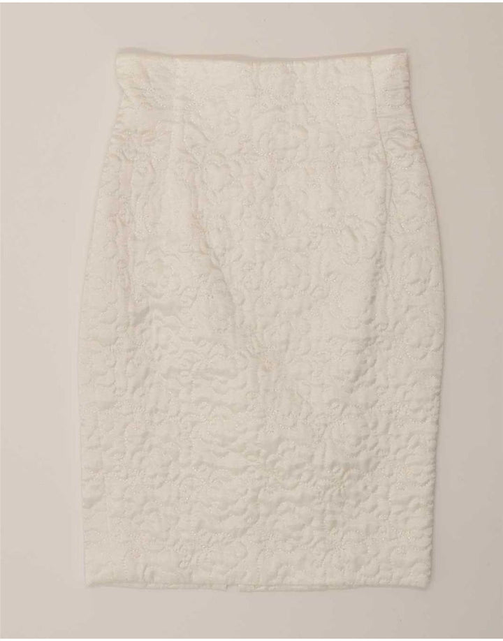 Set gonna vintage da donna in 2 pezzi IT 44 medio W28 viscosa bianca
