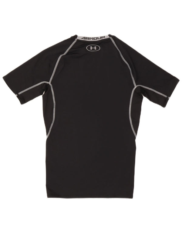 T-shirt grafica da uomo Under Armour Heat Gear Top in poliestere nero medio