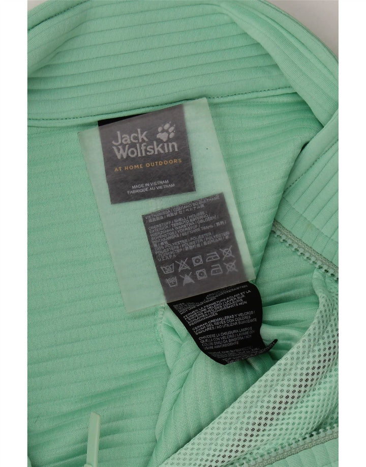 JACK WOLFSKIN Giacca da tuta da donna UK 10 Small Verde Poliestere