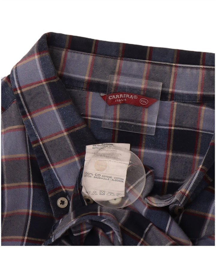 Camicia da uomo in flanella Carrera 2XL in cotone a quadri blu