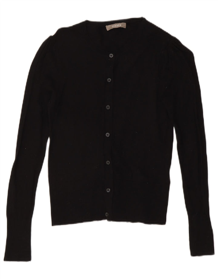 Maglione cardigan da donna Oasis UK 8 piccolo cotone nero