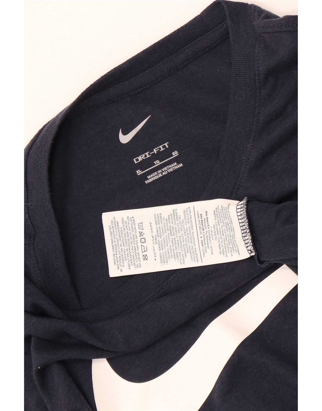 T-shirt grafica da uomo Nike Dri Fit Top XL poliestere blu navy