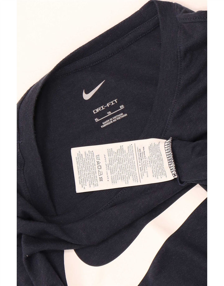 T-shirt grafica da uomo Nike Dri Fit Top XL poliestere blu navy