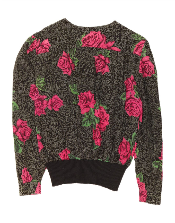 Camicetta a maniche lunghe da donna FERRETTI IT 48 XL Seta floreale nera