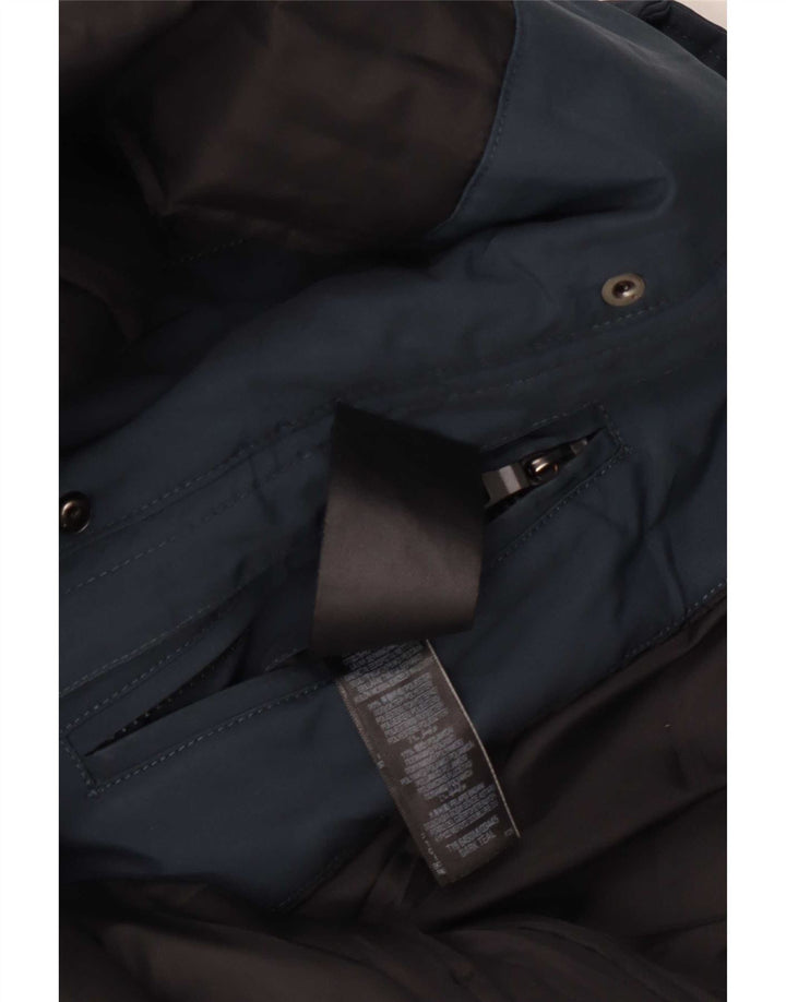 Giacca a vento con cappuccio da uomo Marks & Spencer UK 38 Poliestere blu medio