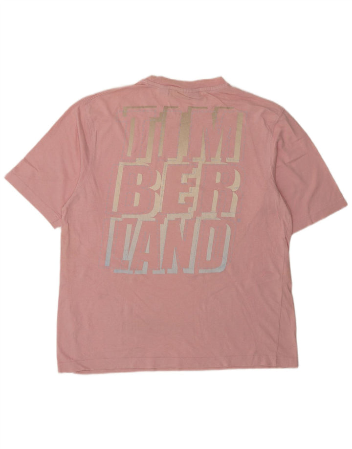 T-shirt grafica da uomo Timberland Top grande in cotone rosa