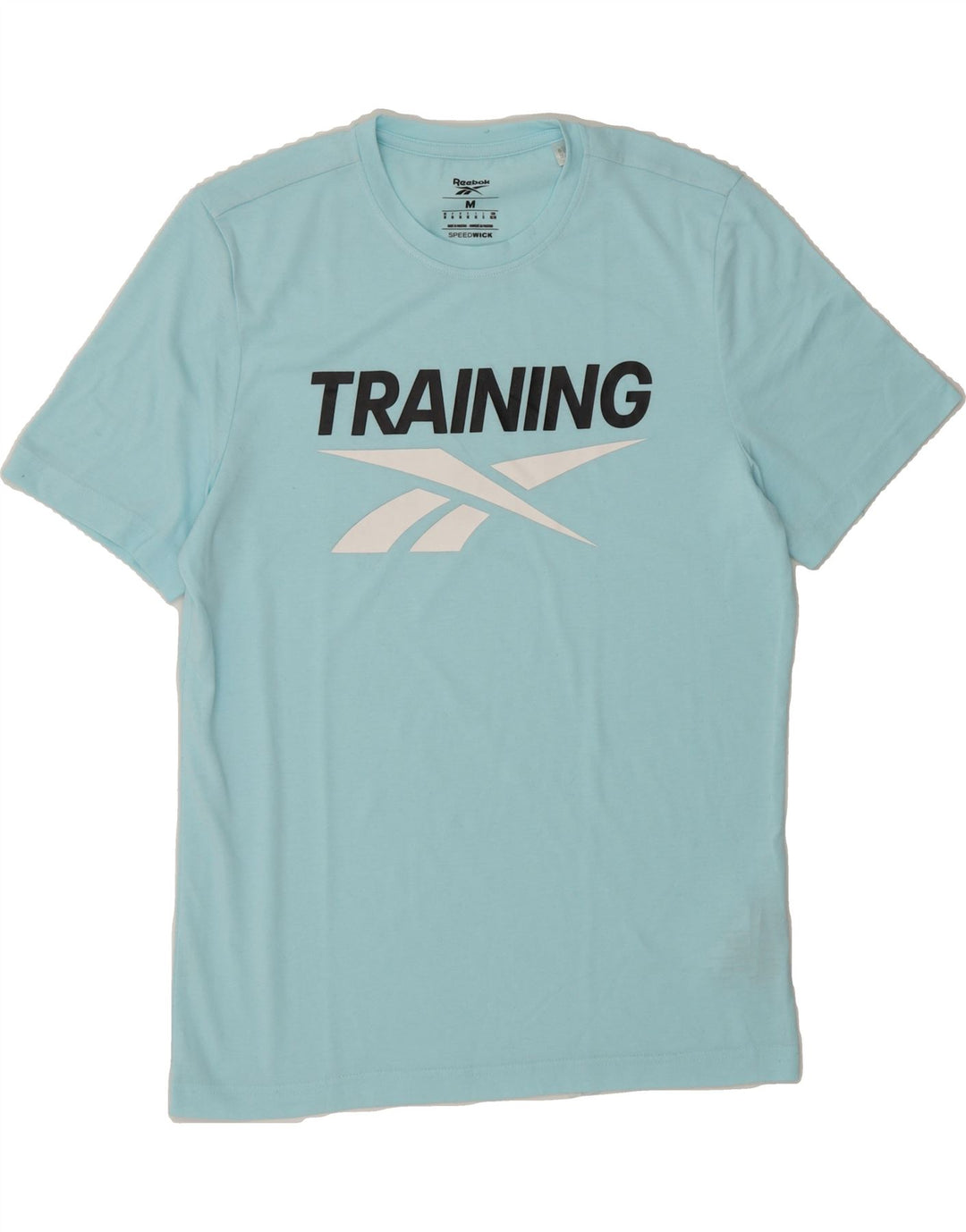 REEBOK Mens Training Graphic T-Shirt Top Medium Blue Polyester Vintage Reebok and Second-Hand Reebok from Messina Hembry 