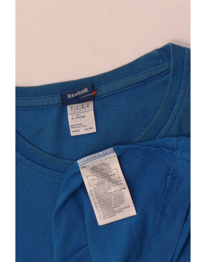 T-shirt grafica da uomo Reebok Top XL in cotone blu
