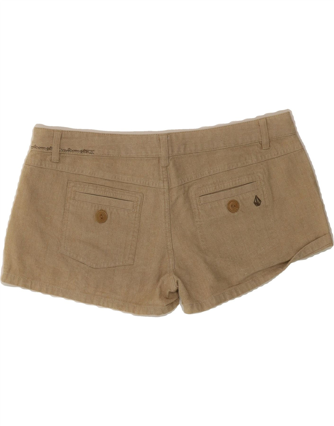 VOLCOM Womens Hot Pants US 13 XL W36 Beige Cotton Vintage Volcom and Second-Hand Volcom from Messina Hembry 