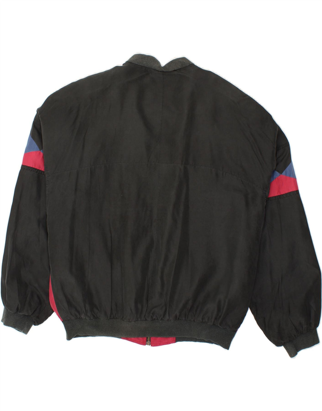 Giubbotto bomber da uomo vestibilità ampia VINTAGE UK 38 Seta geometrica nera media