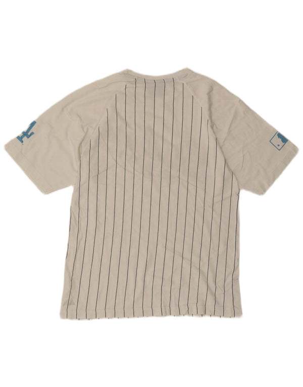 T-shirt grafica da uomo Majestic Dodgers Top a righe bianche medie