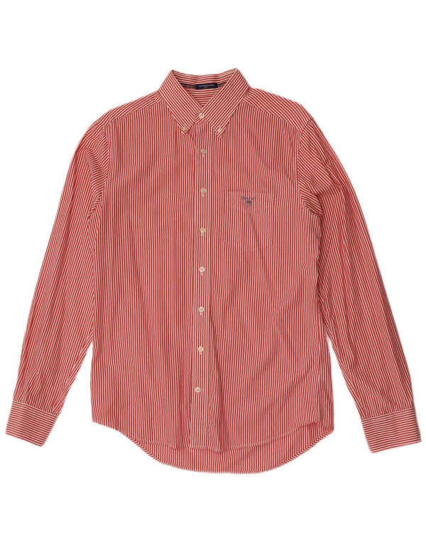 Camicia aderente da uomo Gant taglia 39/40 15 3/4 cotone gessato rosso medio