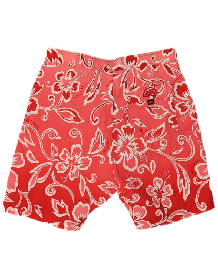 Pantaloncini da bagno da uomo Sundek grandi rosa floreali