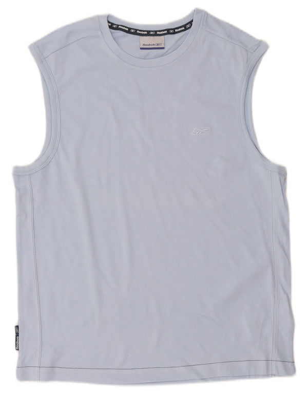 Canotta Reebok da uomo in cotone blu medio