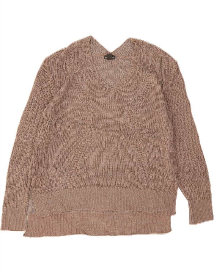 EDDIE BAUER Womens V-Neck Jumper Sweater UK 14 Medium Pink Acrylic Vintage Eddie Bauer and Second-Hand Eddie Bauer from Messina Hembry 