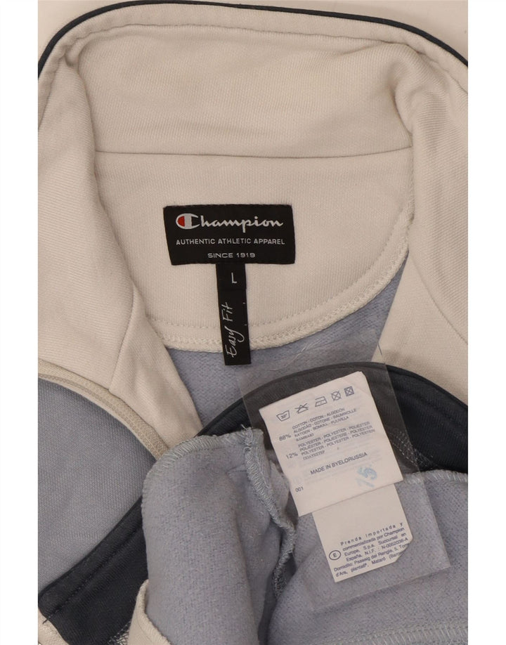 CHAMPION Giacca da tuta da donna Easy Fit UK 16 Large Blue Colourblock