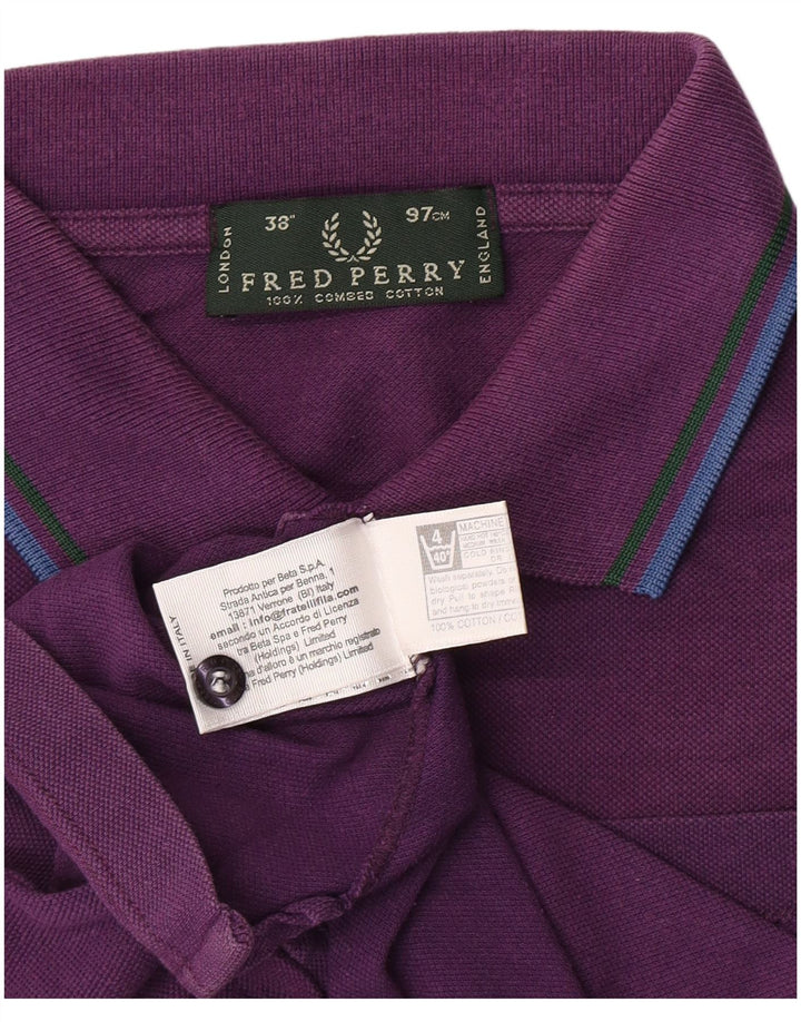 Polo da uomo Fred Perry piccola in cotone a righe viola
