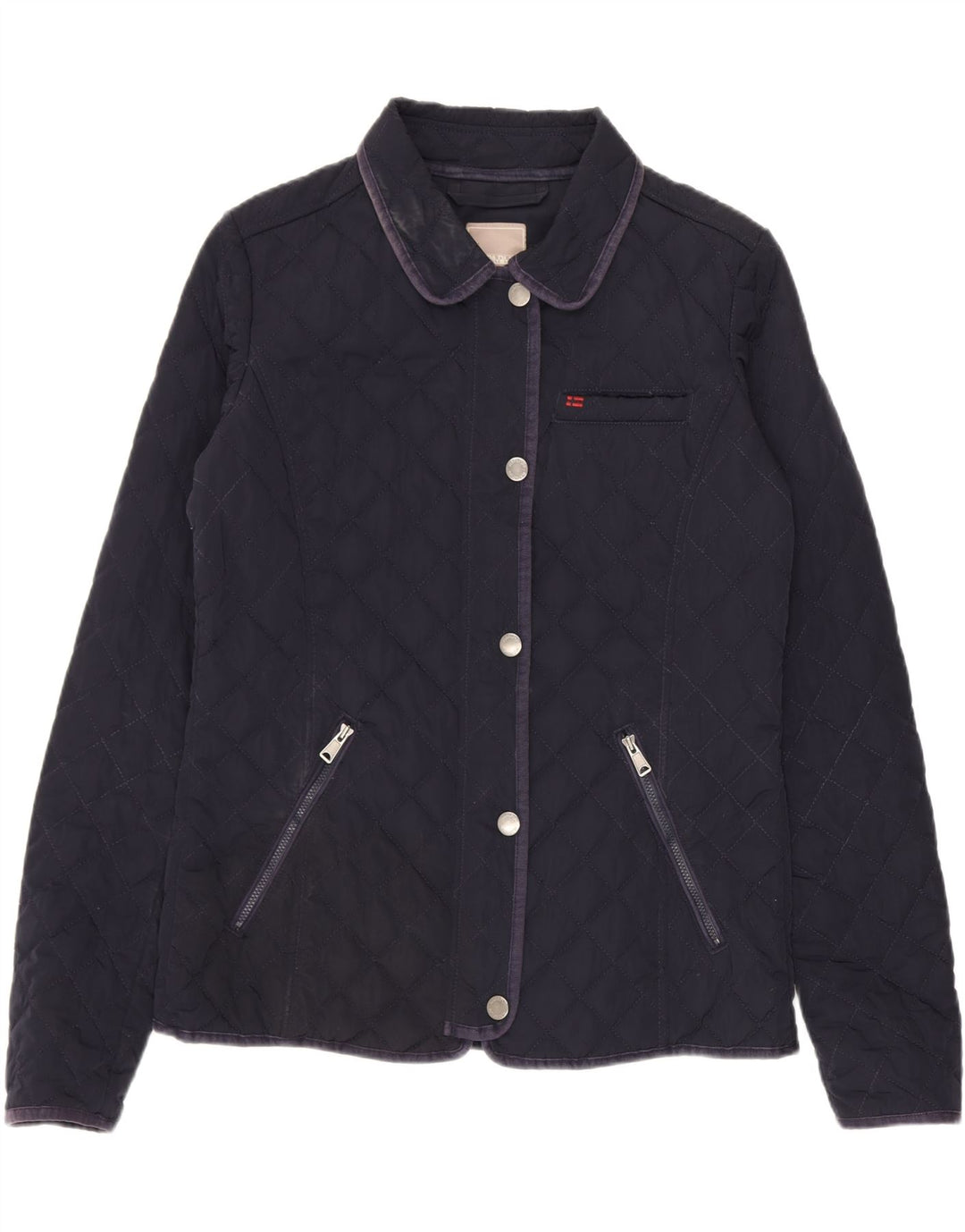 Giacca trapuntata da donna Napapijri UK 16 grande poliestere blu navy