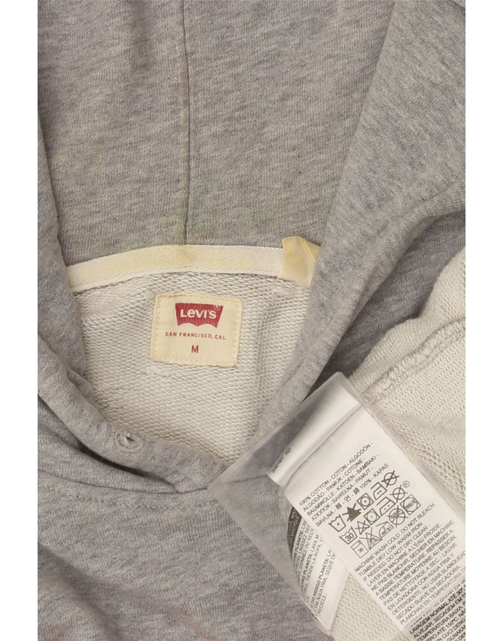 Maglione con cappuccio grafico da uomo Levi's in cotone chiazzato grigio medio