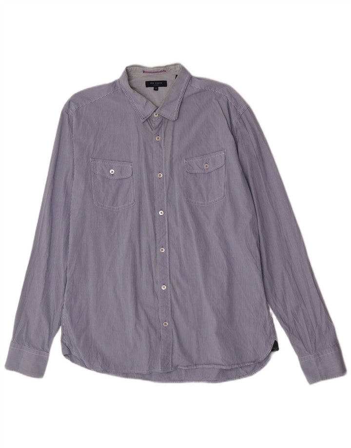 Camicia da uomo Ted Baker taglia 6 2XL blu navy a quadri