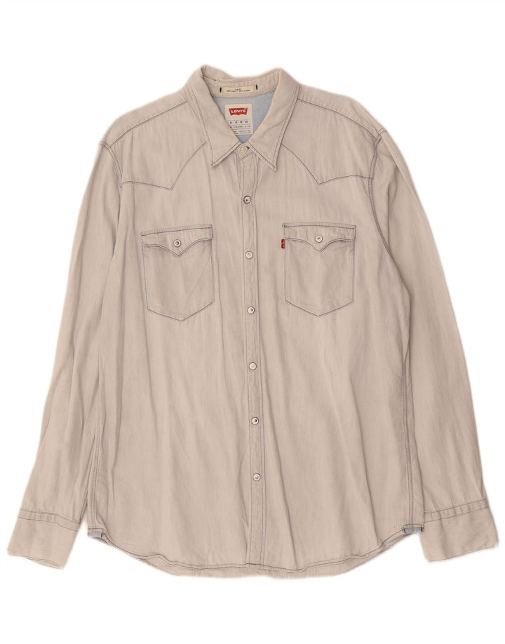 Camicia LEVI'S da uomo slim fit XL in cotone blu