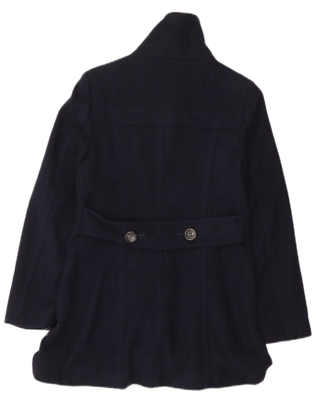 Cappotto Doppiopetto Benetton Bambina 9-10 Anni Blu Navy