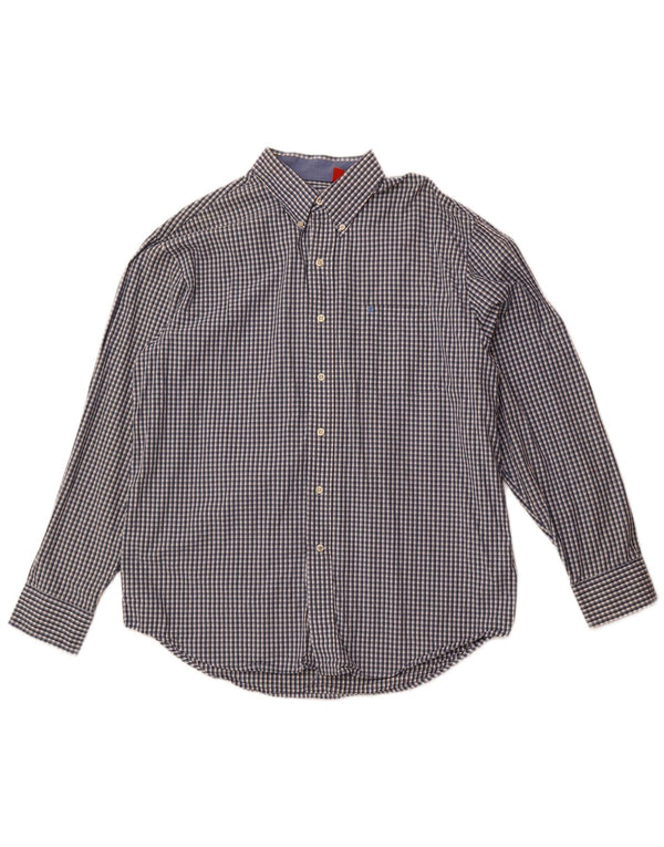 Camicia da uomo Izod in cotone a quadri grandi blu