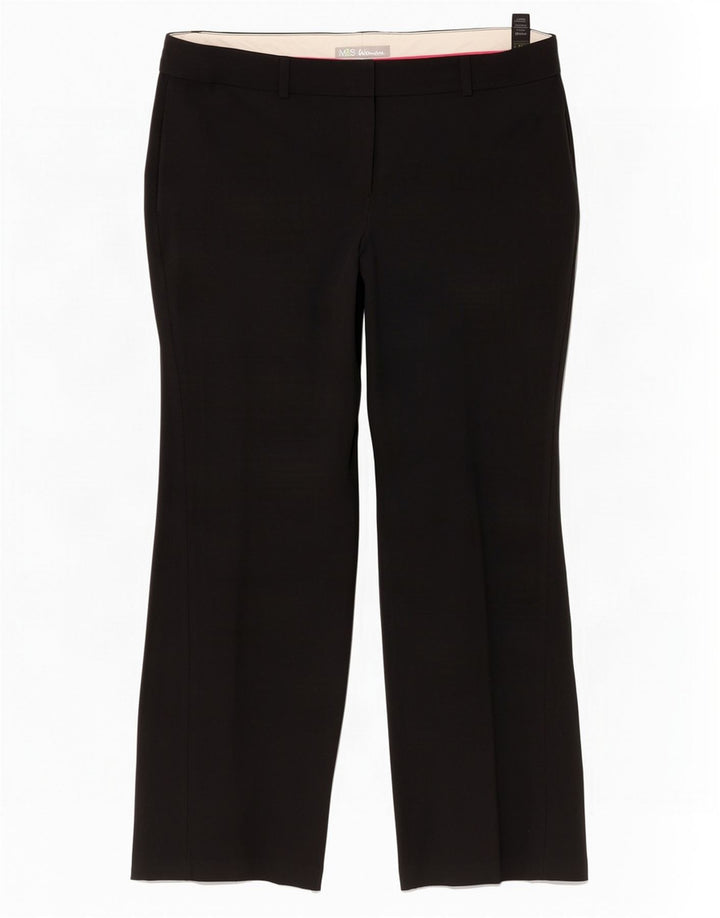 Pantaloni chino bootcut da donna Marks & Spencer UK 14 Large W36 L27 Neri