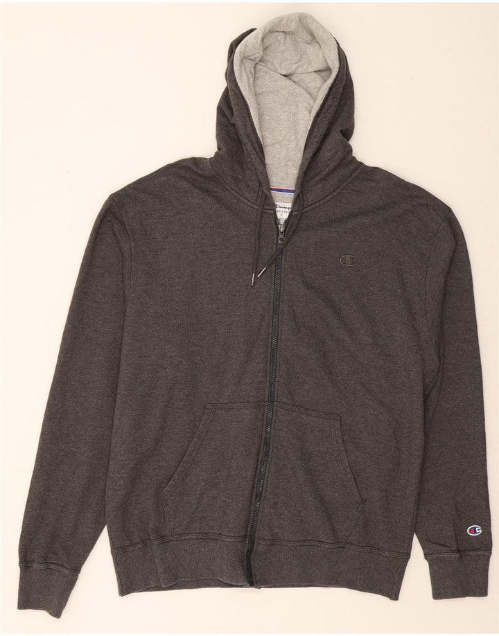 CHAMPION Mens Zip Hoodie Sweater Large Grey Cotton Vintage Champion and Second-Hand Champion from Messina Hembry 
