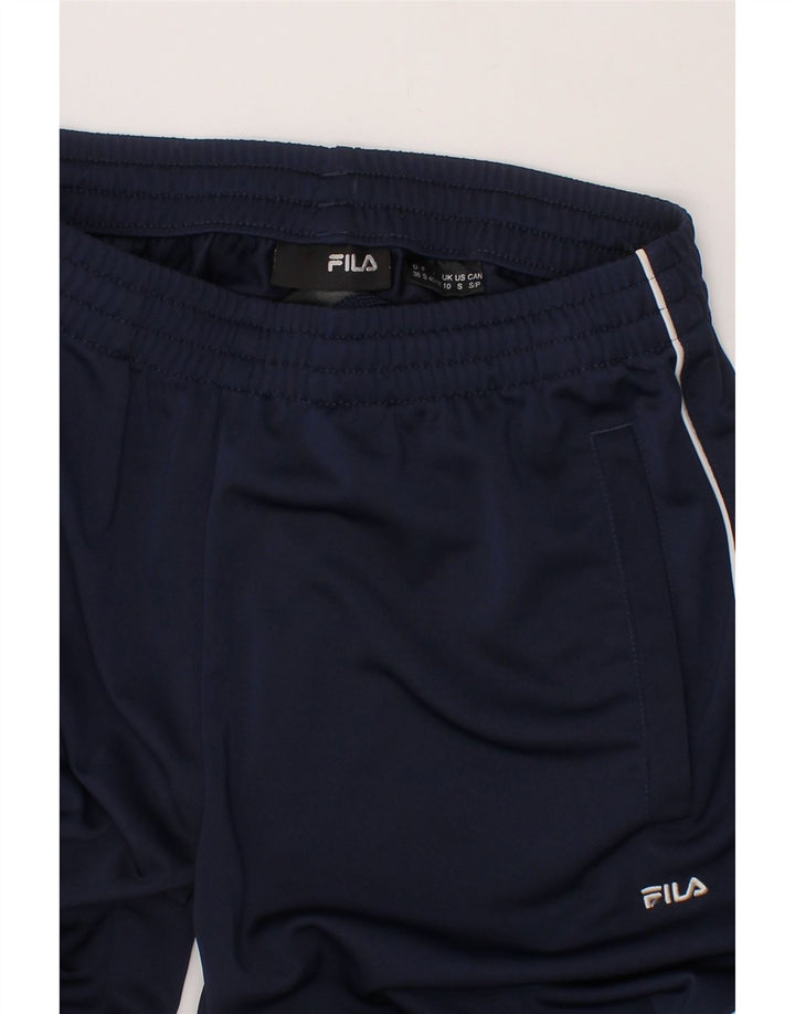 FILA Womens Tracksuit Trousers UK 10 Small  Navy Blue Polyester Vintage Fila and Second-Hand Fila from Messina Hembry 
