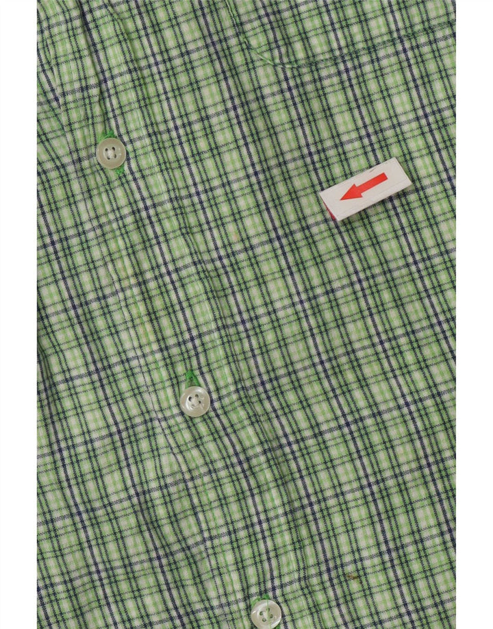 Camicia a maniche corte da uomo Tommy Hilfiger in cotone a quadri verdi grandi