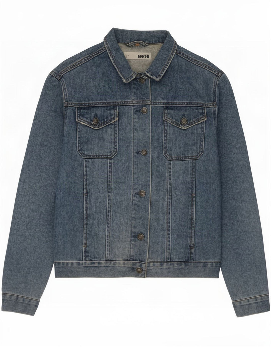 Giacca in denim da donna Moto UK 12 Cotone blu medio
