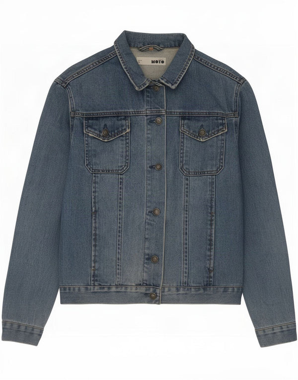 Giacca in denim da donna Moto UK 12 Cotone blu medio