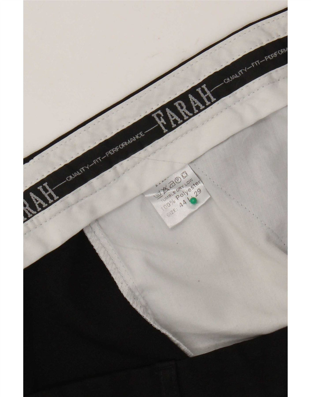 Pantaloni chino dritti da uomo Farah W44 L29 poliestere nero