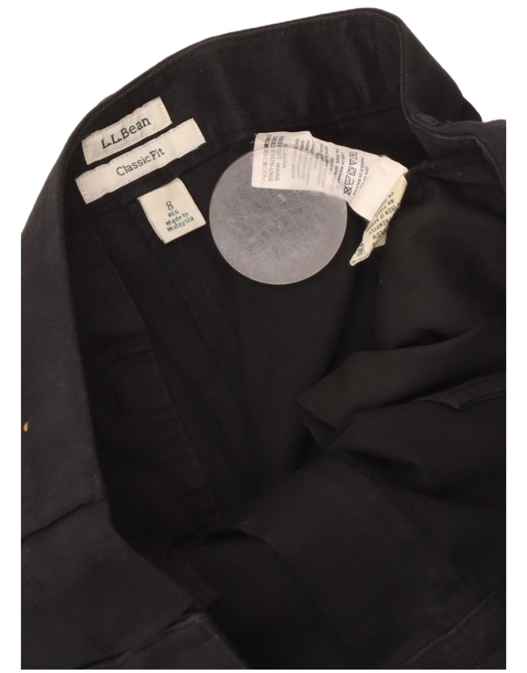 Pantaloni chino dritti da donna L.L.Bean US 8 Medium W30 L27 Cotone nero