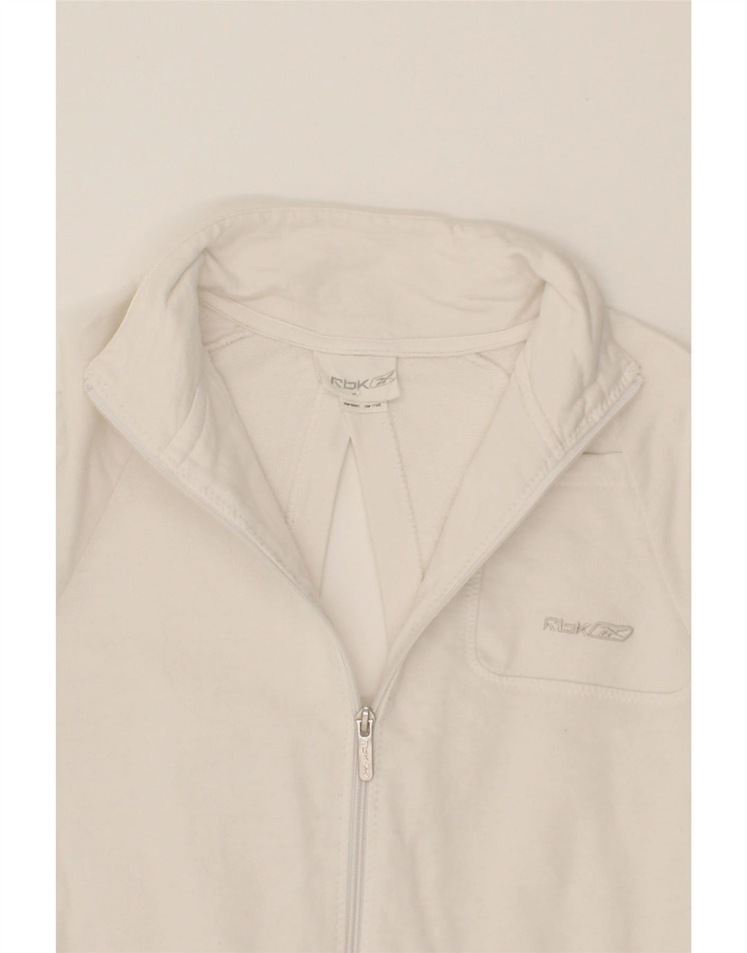 REEBOK Womens Tracksuit Top Jacket UK 12 Medium  White Cotton Vintage Reebok and Second-Hand Reebok from Messina Hembry 