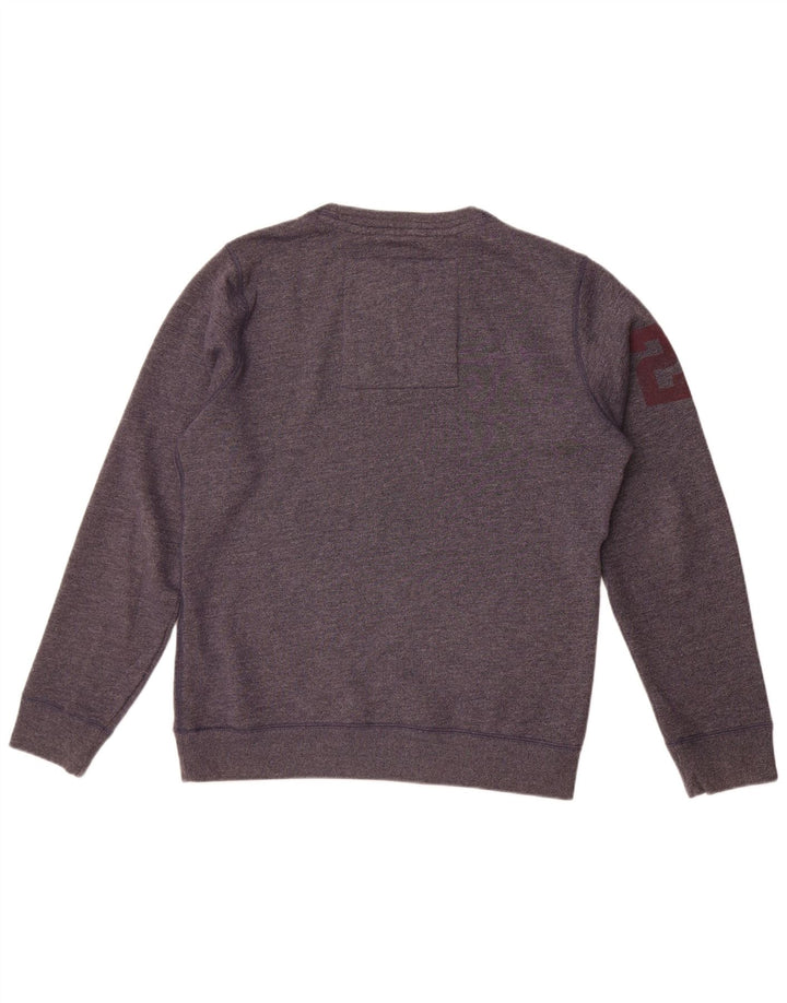 Felpa grafica da uomo Superdry Maglione grande cotone screziato blu navy