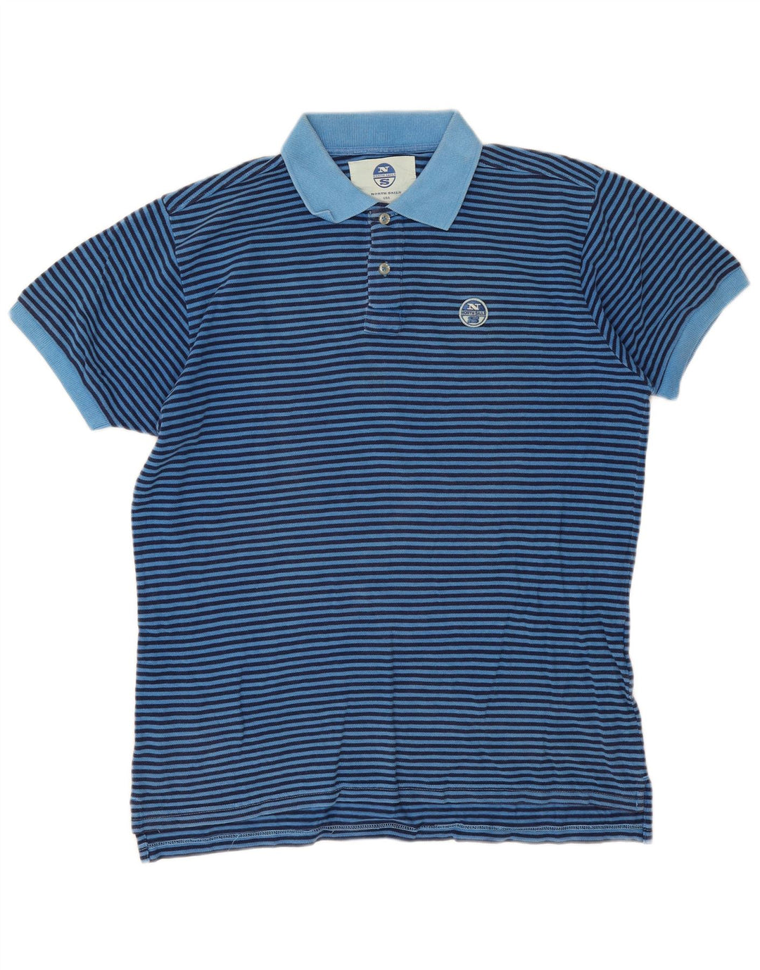 Polo da uomo North Sails in cotone a righe grandi blu
