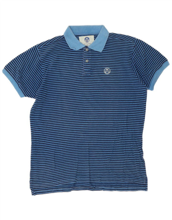 Polo da uomo North Sails in cotone a righe grandi blu