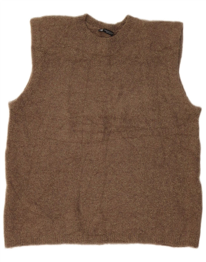 Canotta canotta da donna Zara UK 14 poliammide chiazzato color kaki medio
