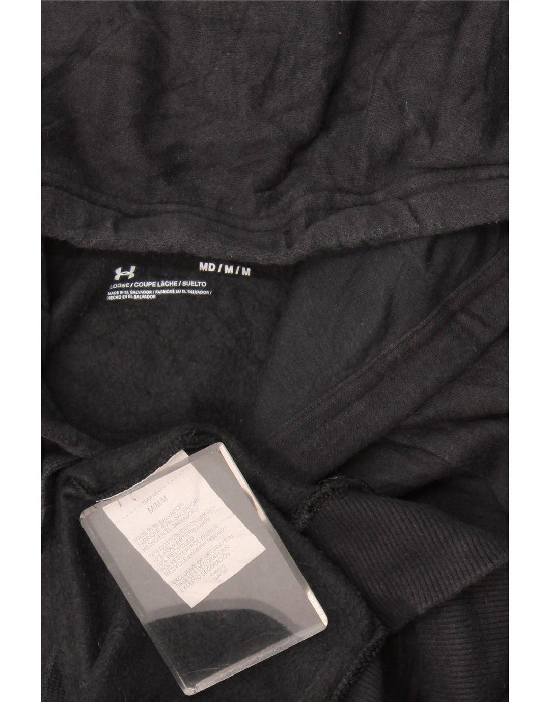 Felpa con cappuccio da uomo Under Armour, cotone nero medio