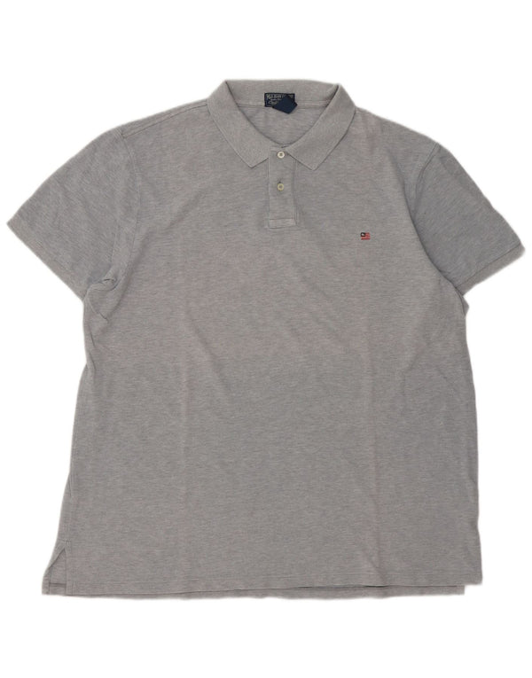 Polo da uomo Ralph Lauren 2XL cotone chiazzato grigio