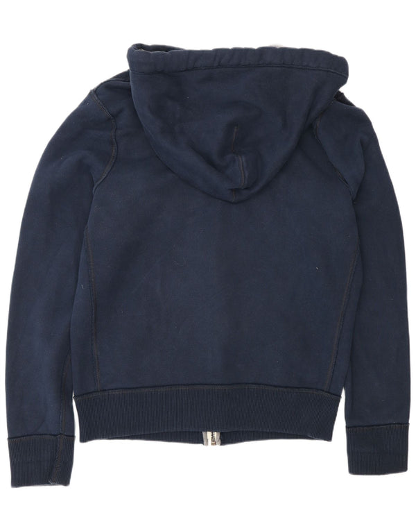 Maglione con cappuccio e zip grafica da uomo Abercrombie & Fitch 2XL in cotone blu navy