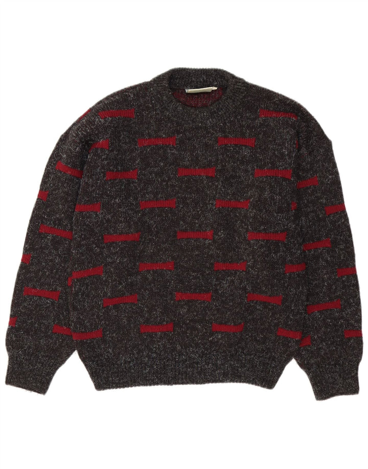 Maglione maglione girocollo da uomo Ciao grigio medio geometrico