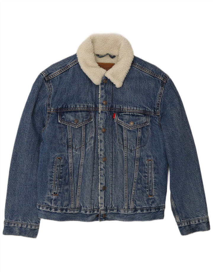 Giacca Levi's da uomo in denim sherpa UK 36 piccolo cotone blu