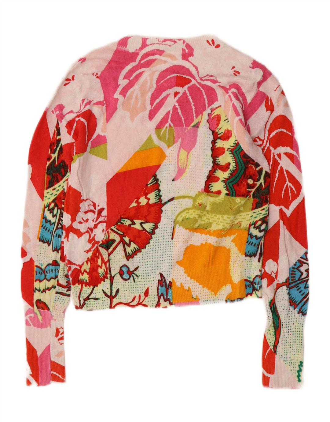 Desigual Donna Maglione Girocollo Maglione UK 10 Piccolo Floreale Multicolore