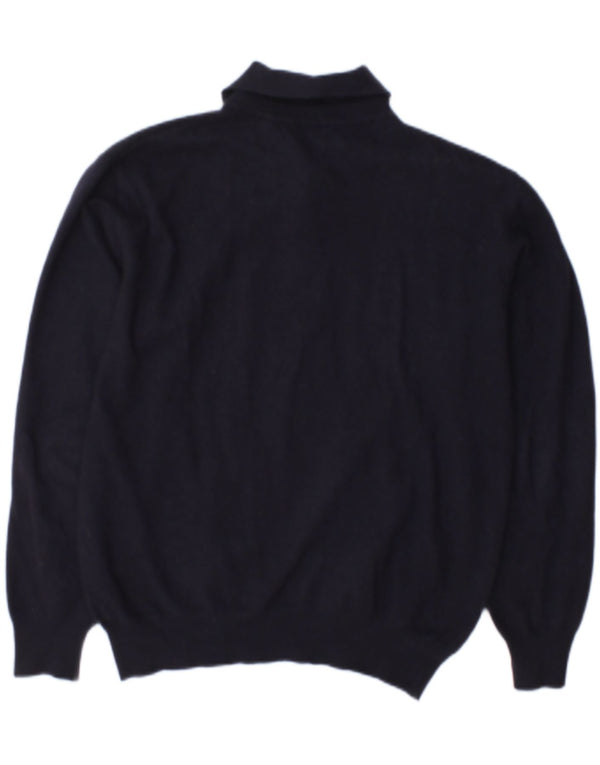 Maglione Trussardi Jeans Uomo Collo Alto in Lana Blu Navy Medio