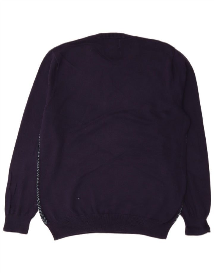 Maglione maglione girocollo da uomo Marks & Spencer su misura grande blu navy